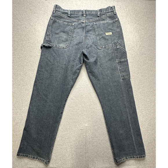 Wrangler Carpenter Jeans Mens 34x32 Blue Denim Work Pants Relaxed